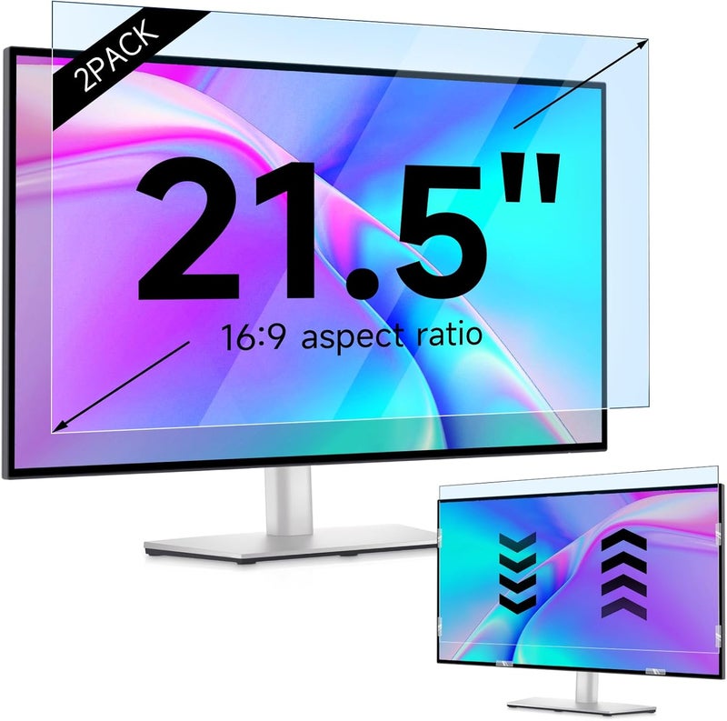 IPROKKO 【2 Pack】 21.5 inch Anti-Blue Light Monitor Screen Protector for 16:9 Widescreen,Removable Anti Glare Blue Light Blocking Screen Filter，LED PC Anti-UV Eye Protection Filter Film - Image 1
